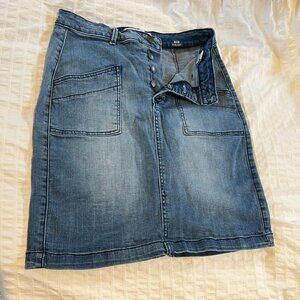 Velvet Heart Denim Button Skirt | 28